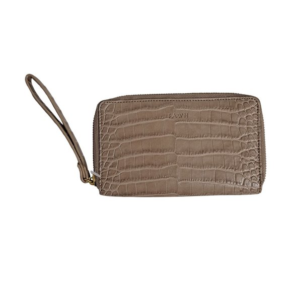 Fawn Design Diaper Bag Matching Wallet Wristlet Beige Tan Faux Croc Zip Around - Picture 1 of 7